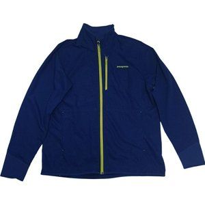 Patagonia Mens Chathams Blue Standup Collar Long Sleeve Windbreaker Jacket Sz XL